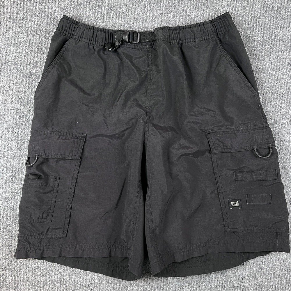Vintage Nike ACG Shorts Mens M Black Cargo Baggy 9" Belted Gorpcore Hiking